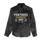 Penrith Premiers 2026 Women Casual Shirt Panthers Seven-Time Premiership Black