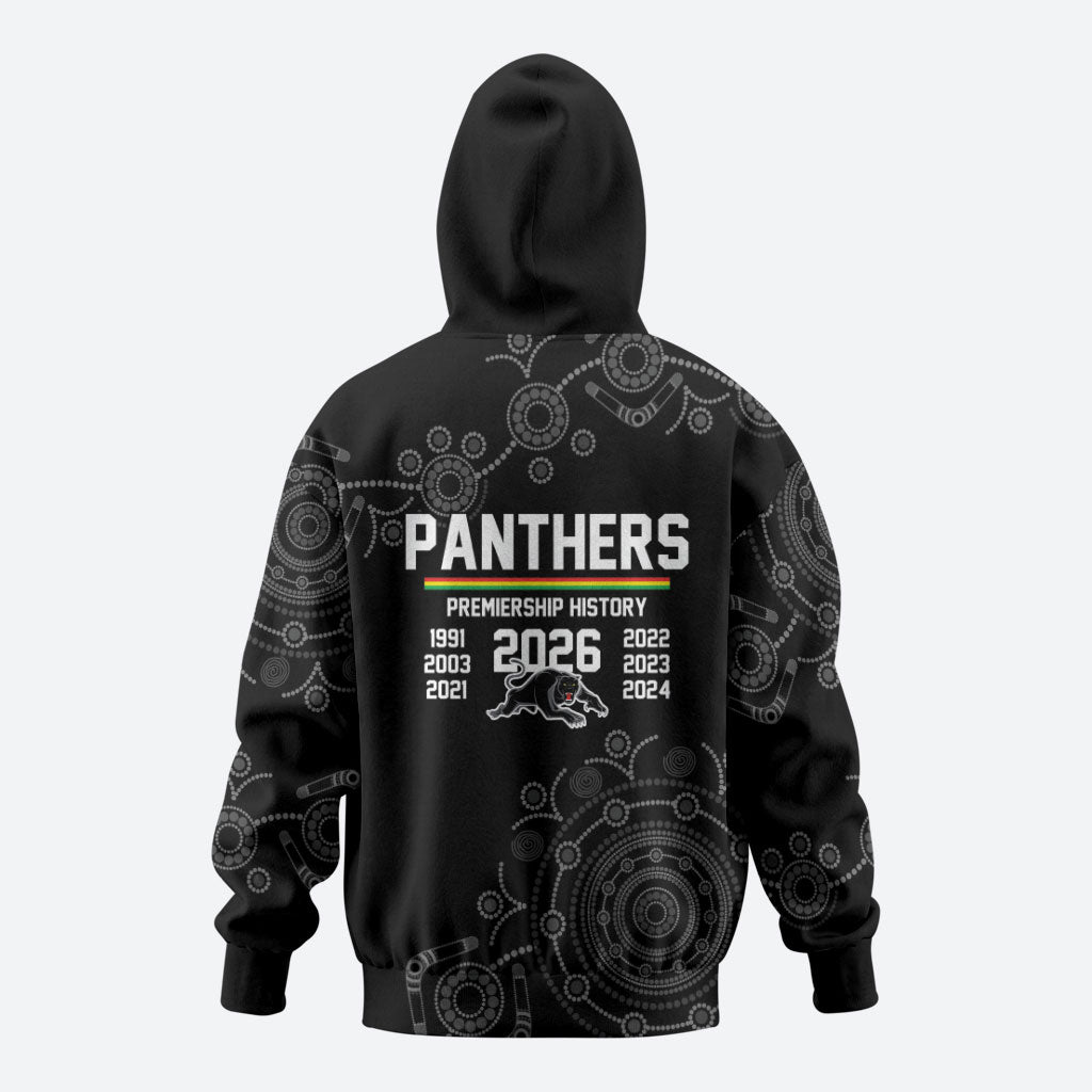 Penrith Premiers 2026 Zip Hoodie Panthers Seven-Time Premiership Black