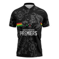 Penrith Premiers 2026 Zipper Polo Shirt Panthers Seven-Time Premiership Black