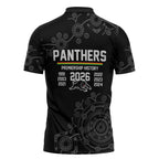 Penrith Premiers 2026 Zipper Polo Shirt Panthers Seven-Time Premiership Black