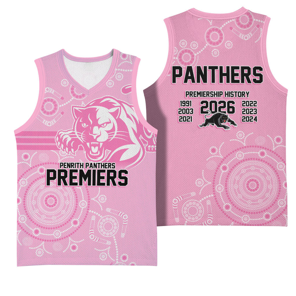 Penrith Premiers 2026 Basketball Jersey Panthers Seven-Time Premiership Pink