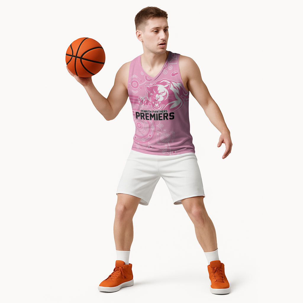 Penrith Premiers 2026 Basketball Jersey Panthers Seven-Time Premiership Pink