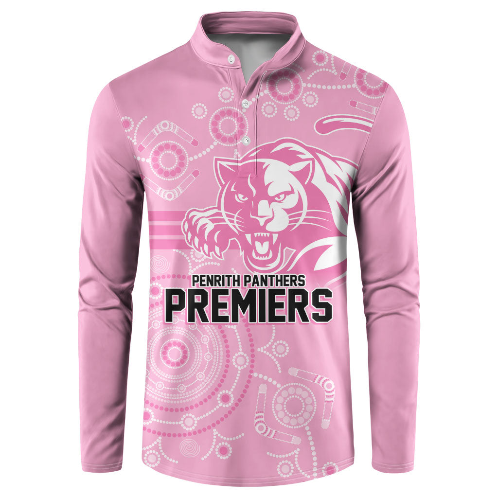 Penrith Premiers 2026 Button Sweatshirt Panthers Seven-Time Premiership Pink