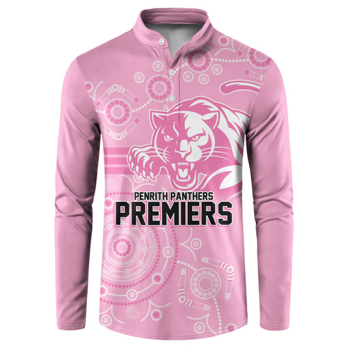 Penrith Premiers 2026 Button Sweatshirt Panthers Seven-Time Premiership Pink