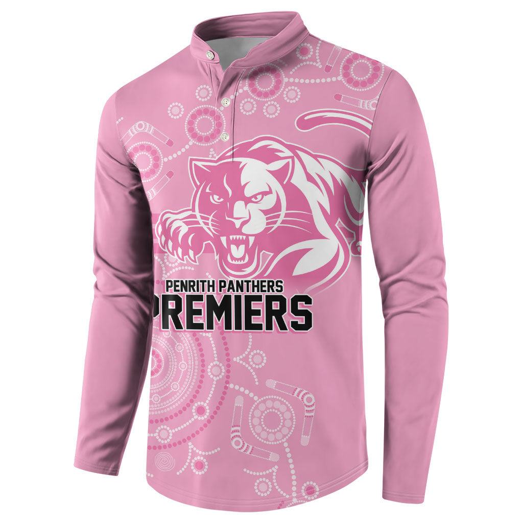 Penrith Premiers 2026 Button Sweatshirt Panthers Seven-Time Premiership Pink