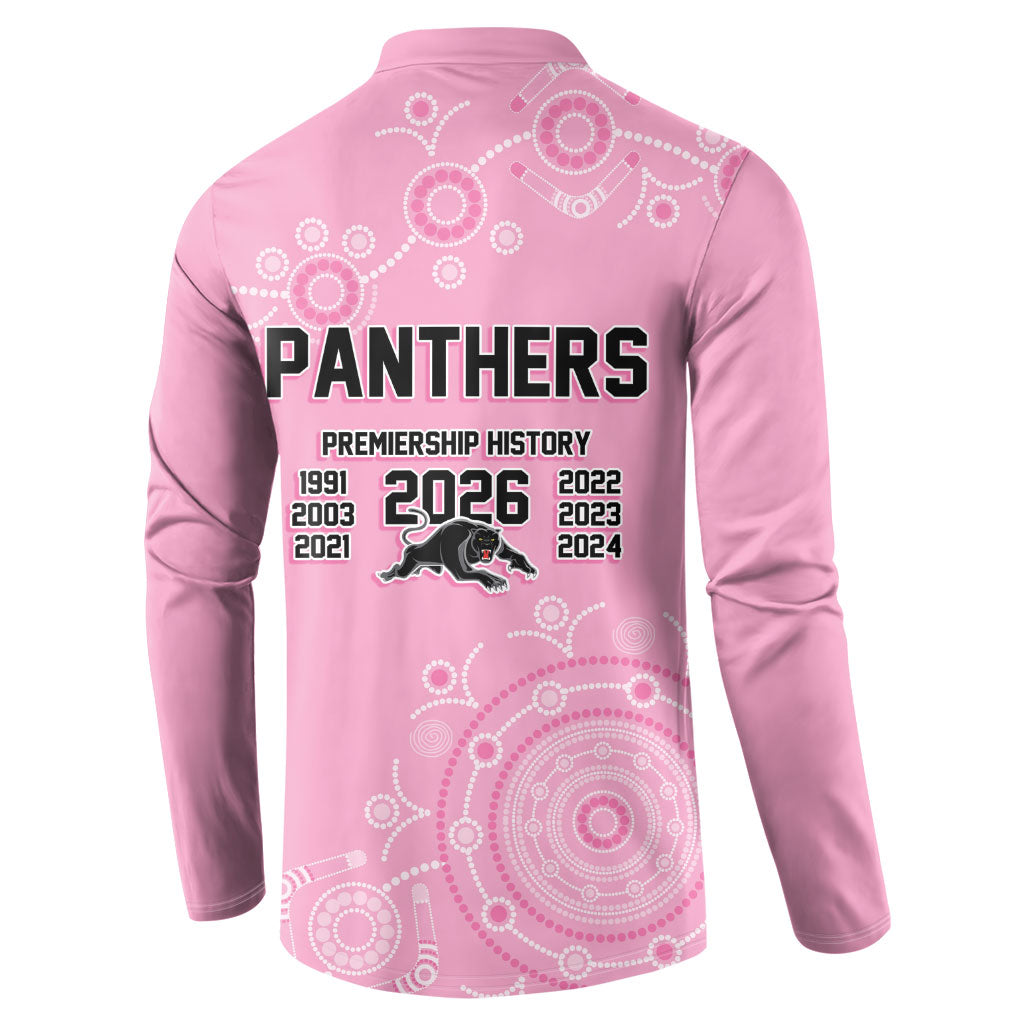 Penrith Premiers 2026 Button Sweatshirt Panthers Seven-Time Premiership Pink