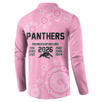 Penrith Premiers 2026 Button Sweatshirt Panthers Seven-Time Premiership Pink