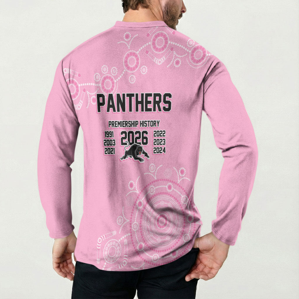 Penrith Premiers 2026 Button Sweatshirt Panthers Seven-Time Premiership Pink