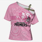 Penrith Premiers 2026 Cross Shoulder Shirt Panthers Seven-Time Premiership Pink