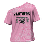 Penrith Premiers 2026 Cross Shoulder Shirt Panthers Seven-Time Premiership Pink