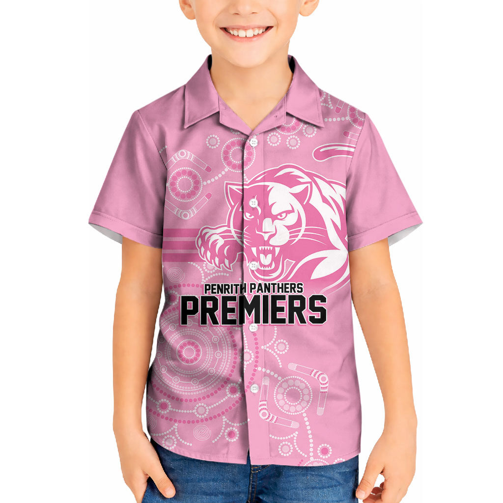 Penrith Premiers 2026 Kid Hawaiian Shirt Panthers Seven-Time Premiership Pink