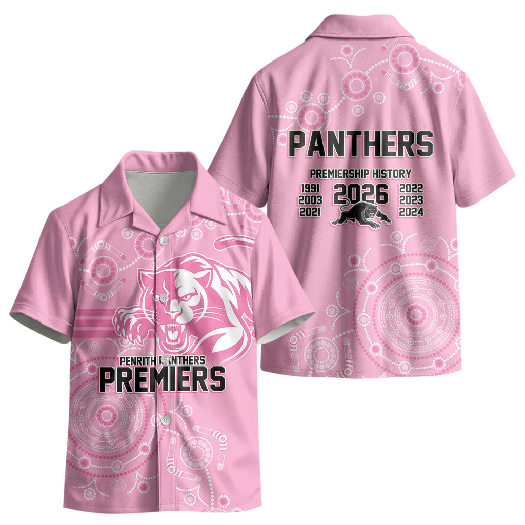 Penrith Premiers 2026 Kid Hawaiian Shirt Panthers Seven-Time Premiership Pink