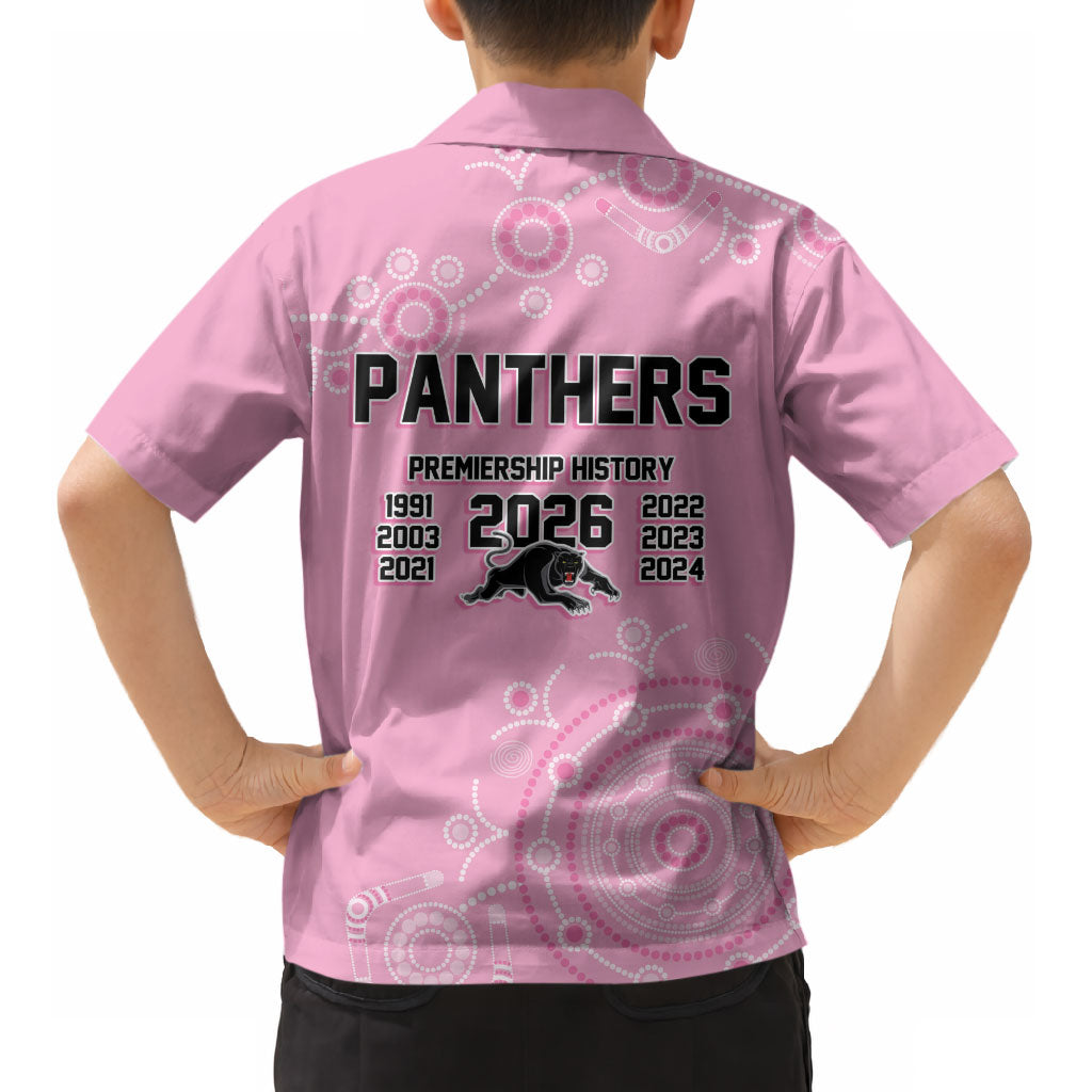 Penrith Premiers 2026 Kid Hawaiian Shirt Panthers Seven-Time Premiership Pink