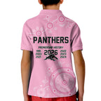 Penrith Premiers 2026 Kid Polo Shirt Panthers Seven-Time Premiership Pink