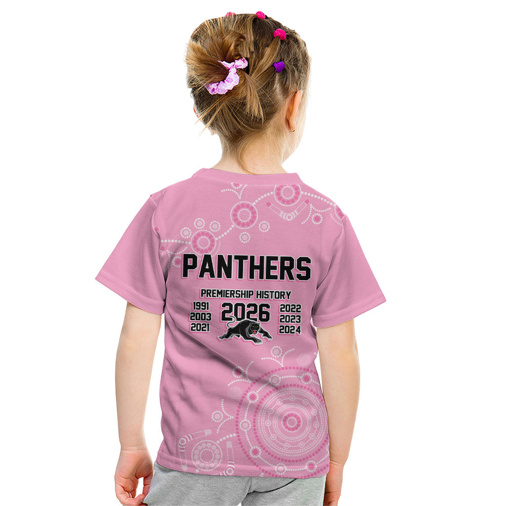 Penrith Premiers 2026 Kid T Shirt Panthers Seven-Time Premiership Pink