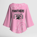 Penrith Premiers 2026 Kimono Sleeve Blouse Panthers Seven-Time Premiership Pink