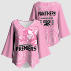 Penrith Premiers 2026 Kimono Sleeve Blouse Panthers Seven-Time Premiership Pink