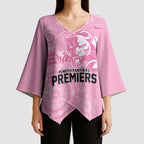 Penrith Premiers 2026 Kimono Sleeve Blouse Panthers Seven-Time Premiership Pink