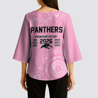 Penrith Premiers 2026 Kimono Sleeve Blouse Panthers Seven-Time Premiership Pink