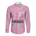 Penrith Premiers 2026 Long Sleeve Button Shirt Panthers Seven-Time Premiership Pink