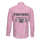 Penrith Premiers 2026 Long Sleeve Button Shirt Panthers Seven-Time Premiership Pink