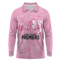 Penrith Premiers 2026 Long Sleeve Polo Shirt Panthers Seven-Time Premiership Pink
