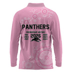 Penrith Premiers 2026 Long Sleeve Polo Shirt Panthers Seven-Time Premiership Pink