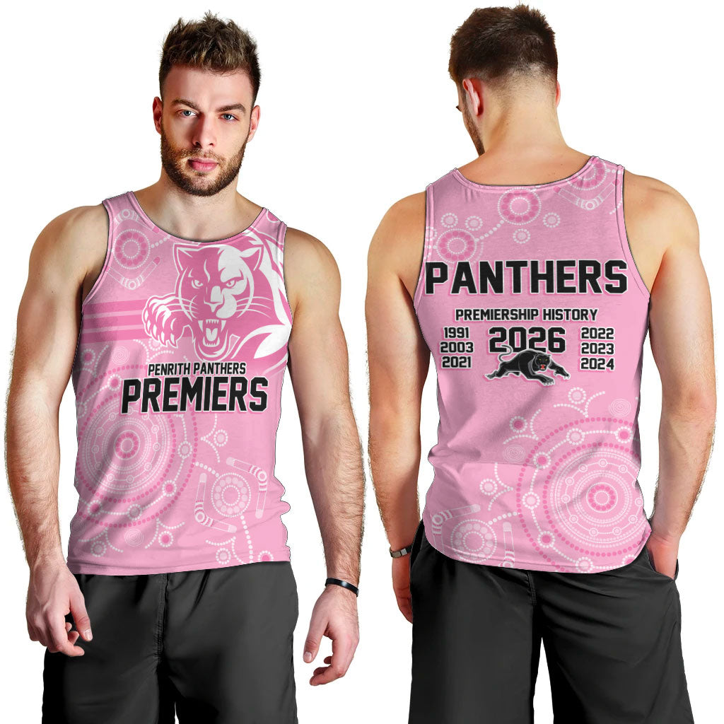 Penrith Premiers 2026 Men Tank Top Panthers Seven-Time Premiership Pink