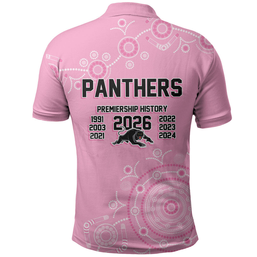Penrith Premiers 2026 Polo Shirt Panthers Seven-Time Premiership Pink