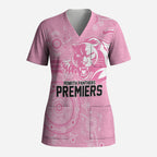Penrith Premiers 2026 Scrub Top Panthers Seven-Time Premiership Pink