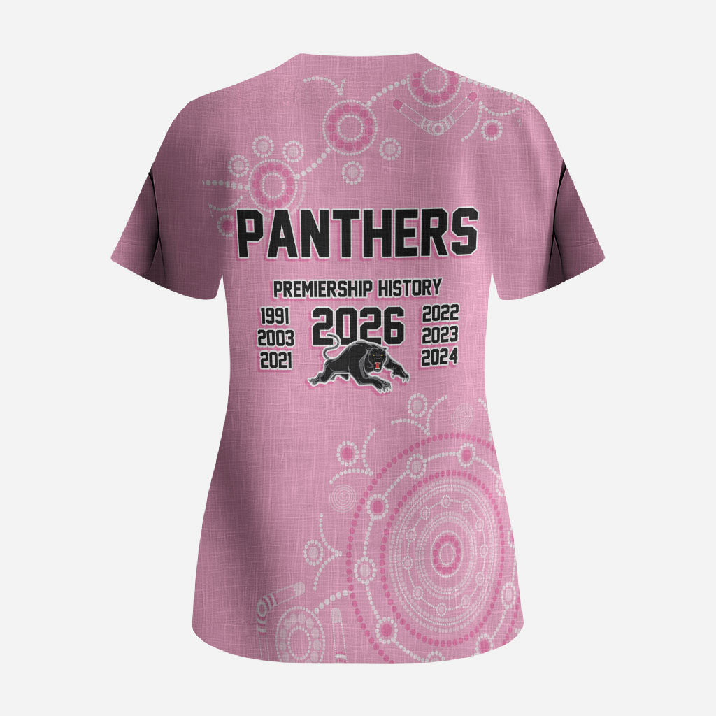 Penrith Premiers 2026 Scrub Top Panthers Seven-Time Premiership Pink