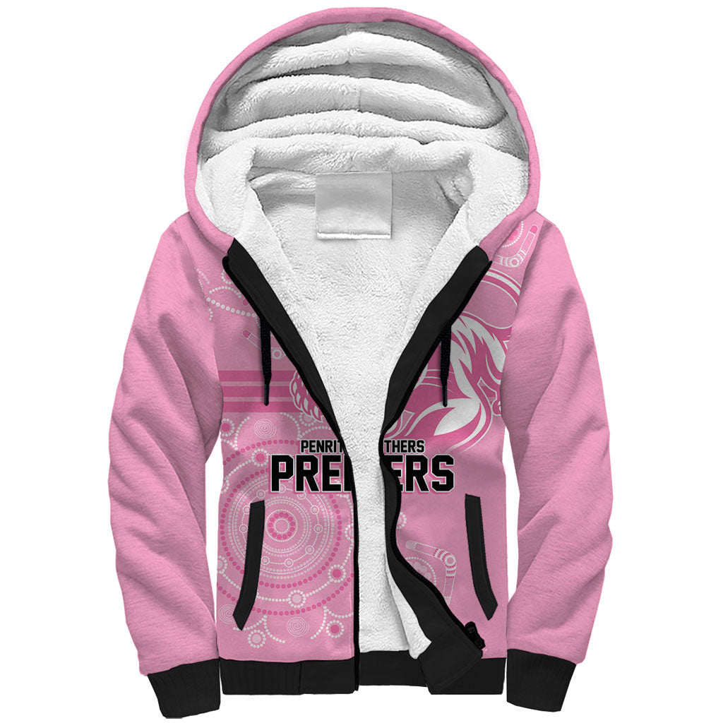Penrith Premiers 2026 Sherpa Hoodie Panthers Seven-Time Premiership Pink