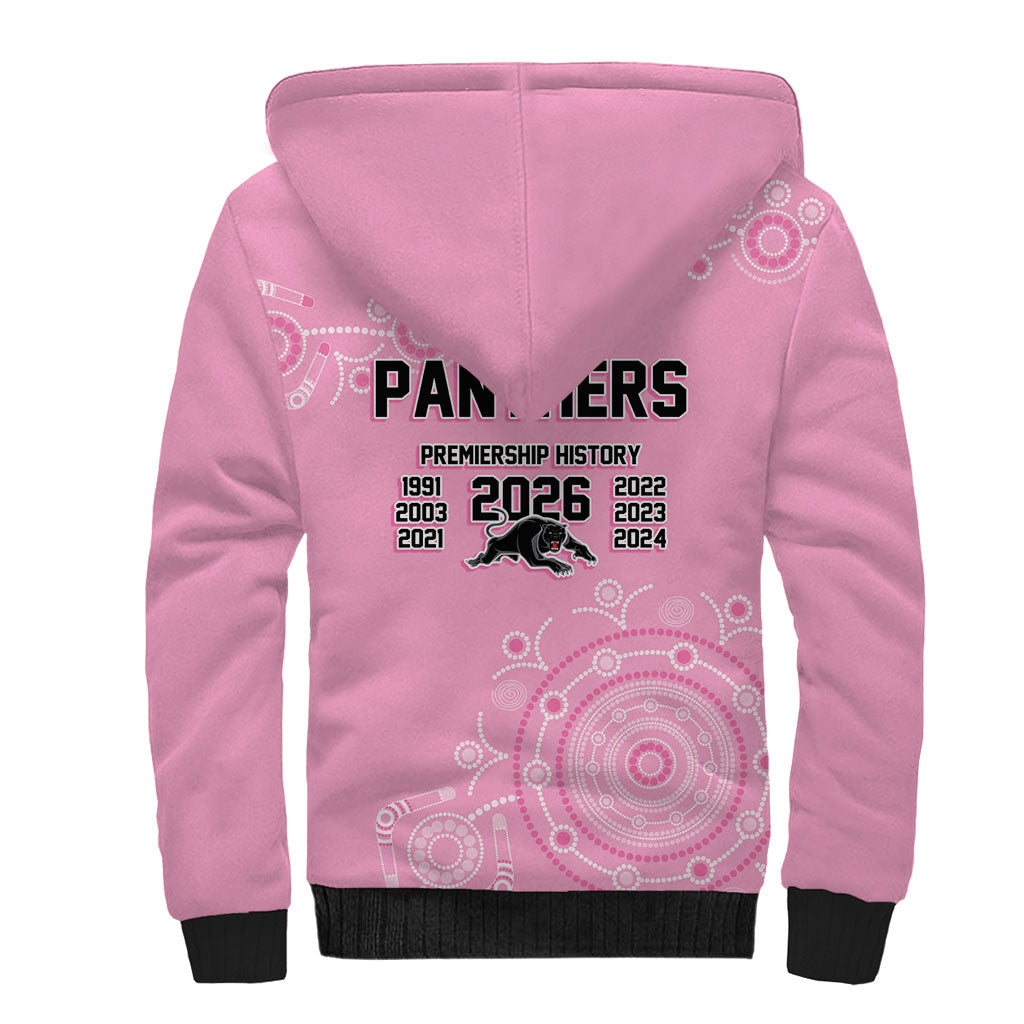 Penrith Premiers 2026 Sherpa Hoodie Panthers Seven-Time Premiership Pink