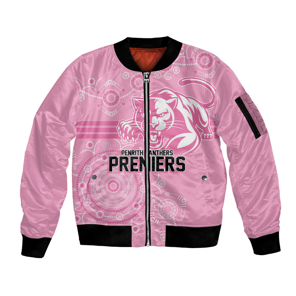 Penrith Premiers 2026 Sleeve Zip Bomber Jacket Panthers Seven-Time Premiership Pink
