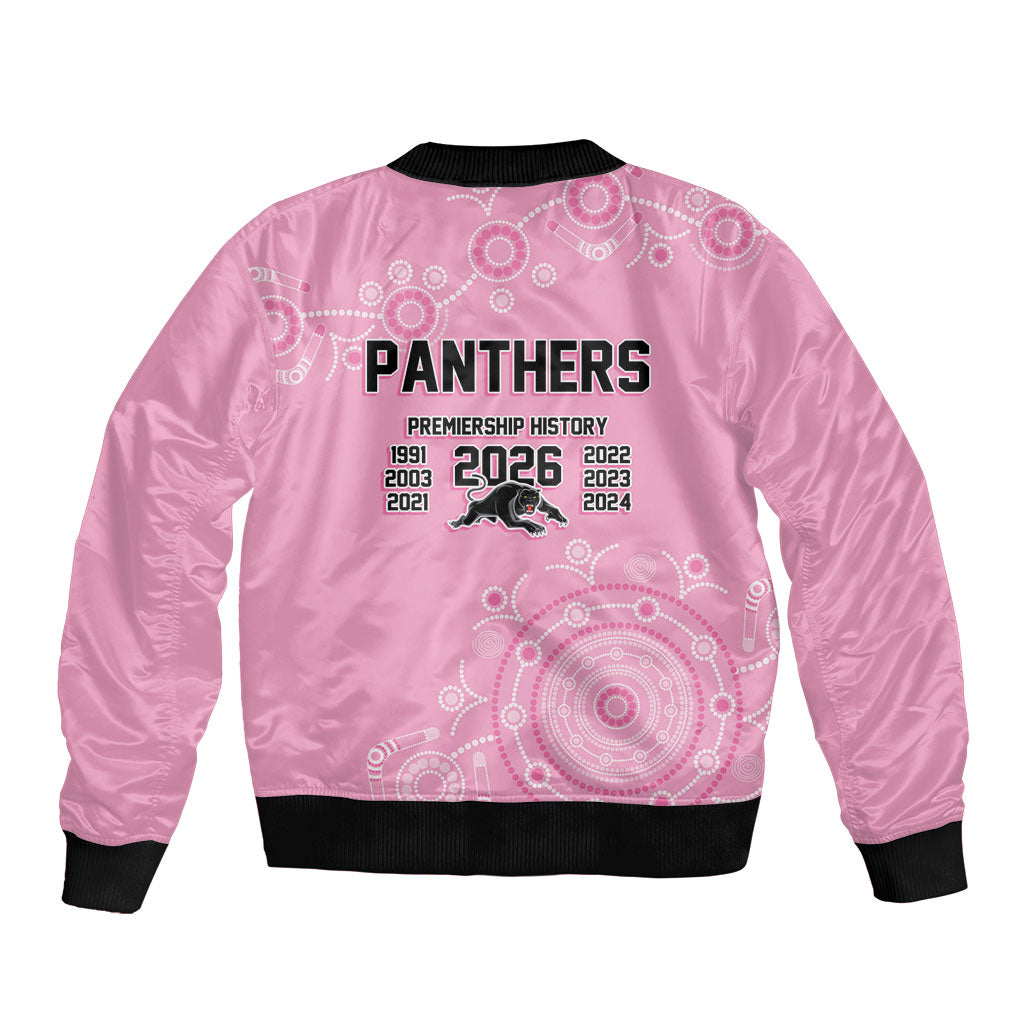 Penrith Premiers 2026 Sleeve Zip Bomber Jacket Panthers Seven-Time Premiership Pink