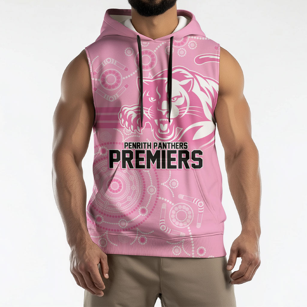Penrith Premiers 2026 Sleeveless Hoodie Panthers Seven-Time Premiership Pink