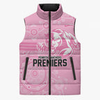 Penrith Premiers 2026 Sleeveless Puffer Jacket Panthers Seven-Time Premiership Pink