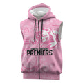 Penrith Premiers 2026 Sleeveless Zip Hoodie Panthers Seven-Time Premiership Pink