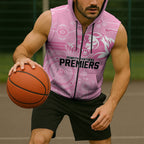 Penrith Premiers 2026 Sleeveless Zip Hoodie Panthers Seven-Time Premiership Pink