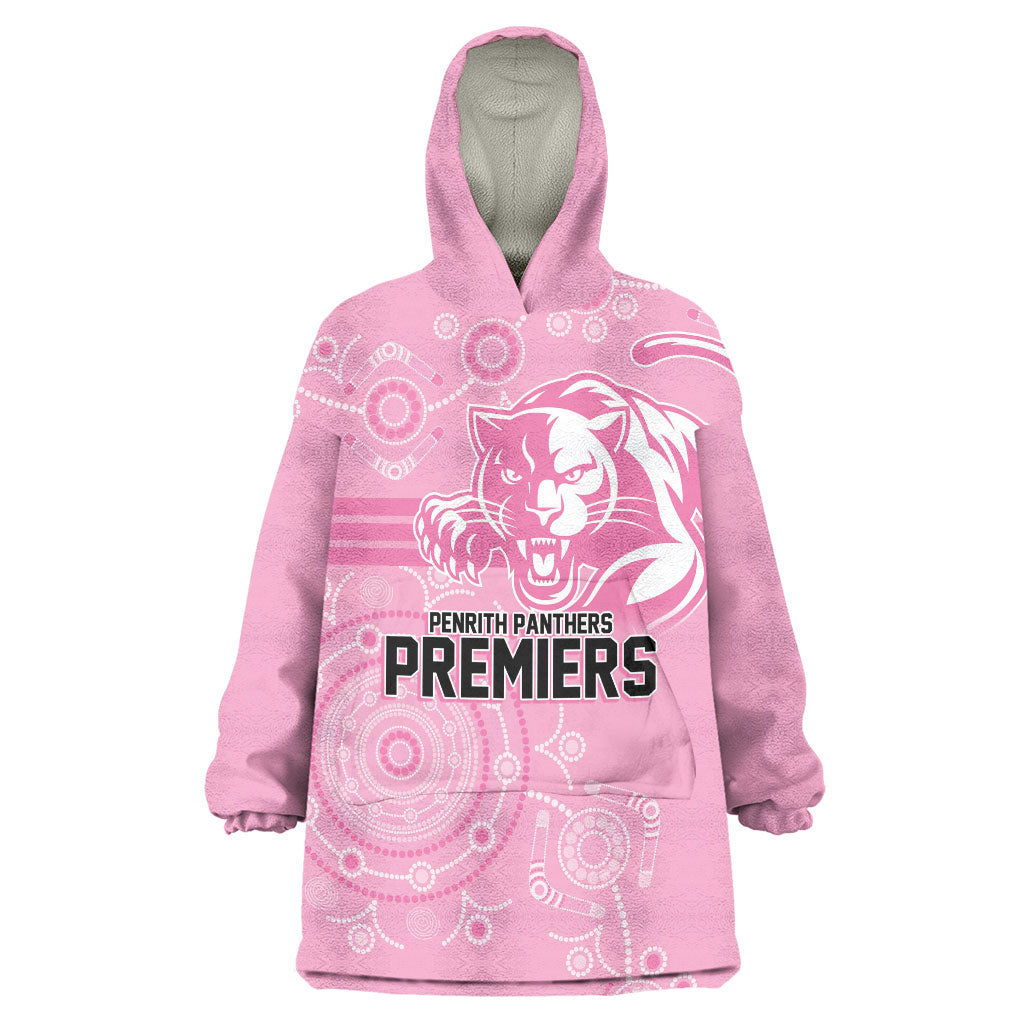 Penrith Premiers 2026 Wearable Blanket Hoodie Panthers Seven-Time Premiership Pink