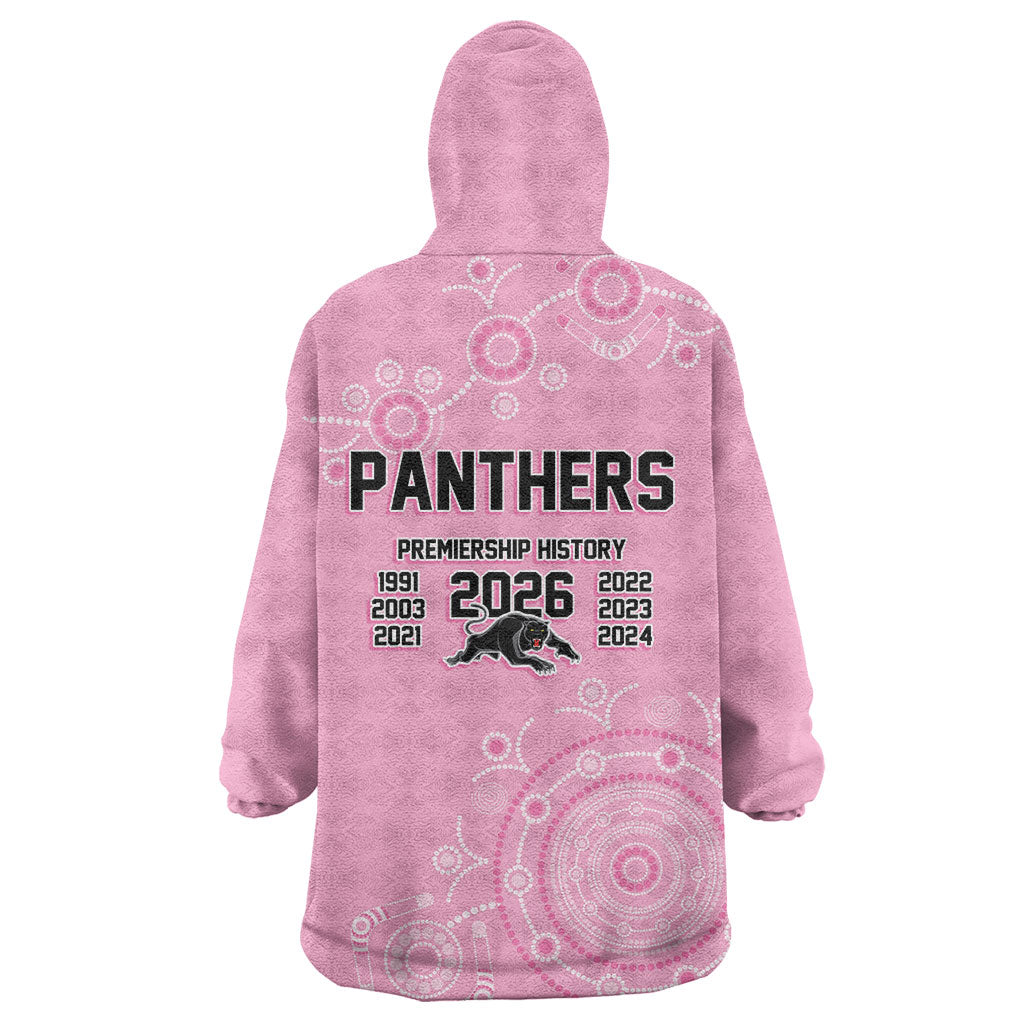 Penrith Premiers 2026 Wearable Blanket Hoodie Panthers Seven-Time Premiership Pink