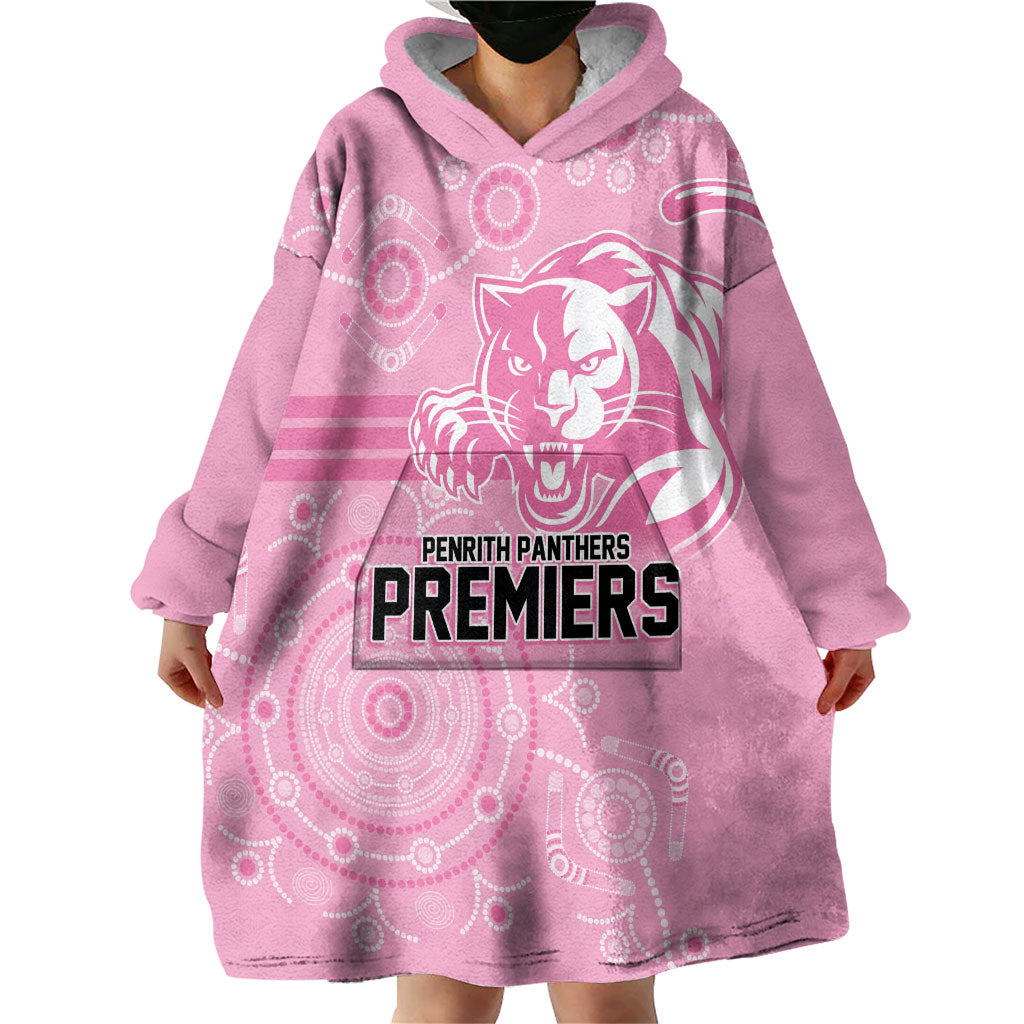 Penrith Premiers 2026 Wearable Blanket Hoodie Panthers Seven-Time Premiership Pink
