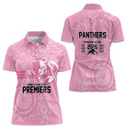 Penrith Premiers 2026 Women Polo Shirt Panthers Seven-Time Premiership Pink