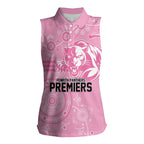 Penrith Premiers 2026 Women Sleeveless Polo Shirt Panthers Seven-Time Premiership Pink