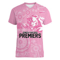 Penrith Premiers 2026 Women V-Neck T-Shirt Panthers Seven-Time Premiership Pink