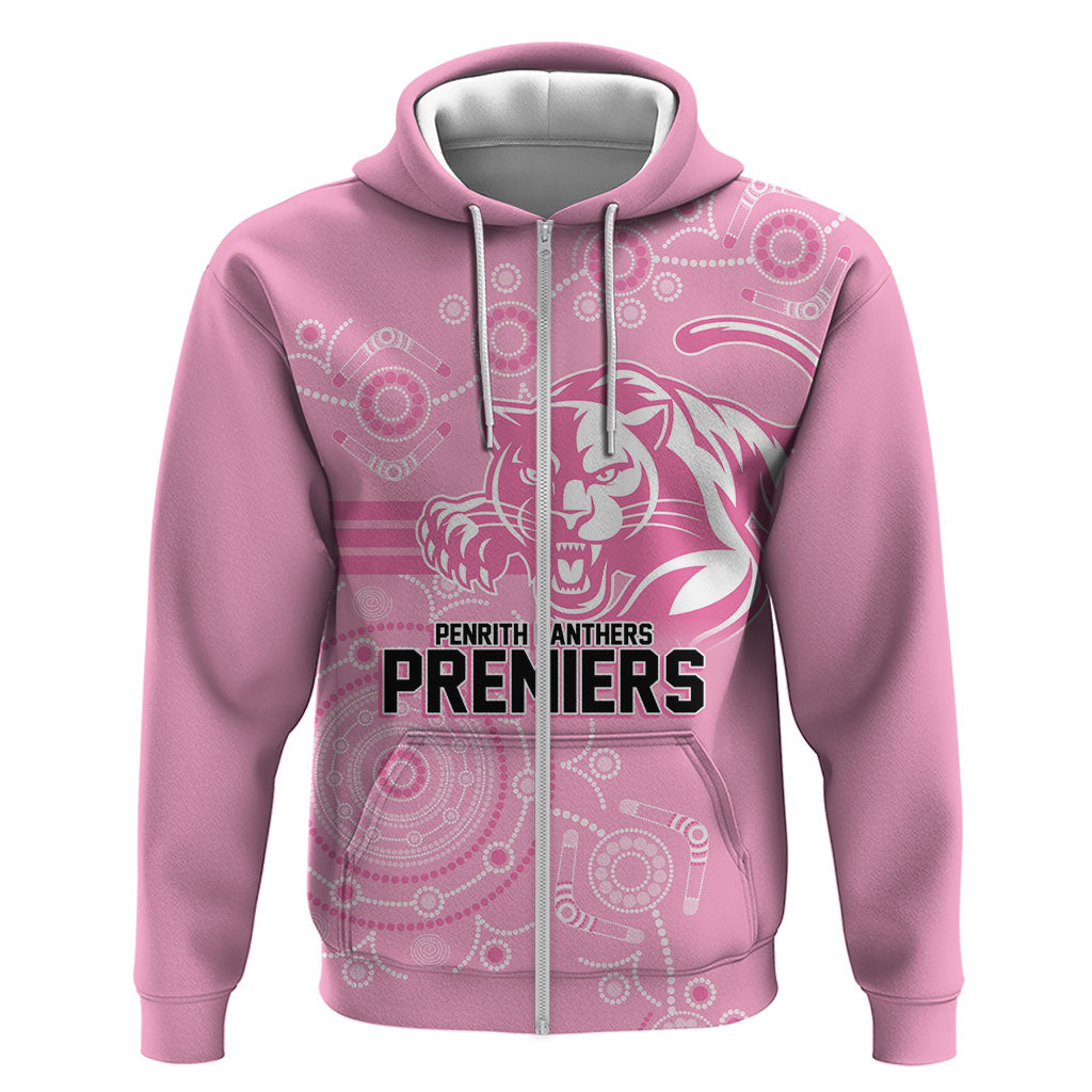Penrith Premiers 2026 Zip Hoodie Panthers Seven-Time Premiership Pink