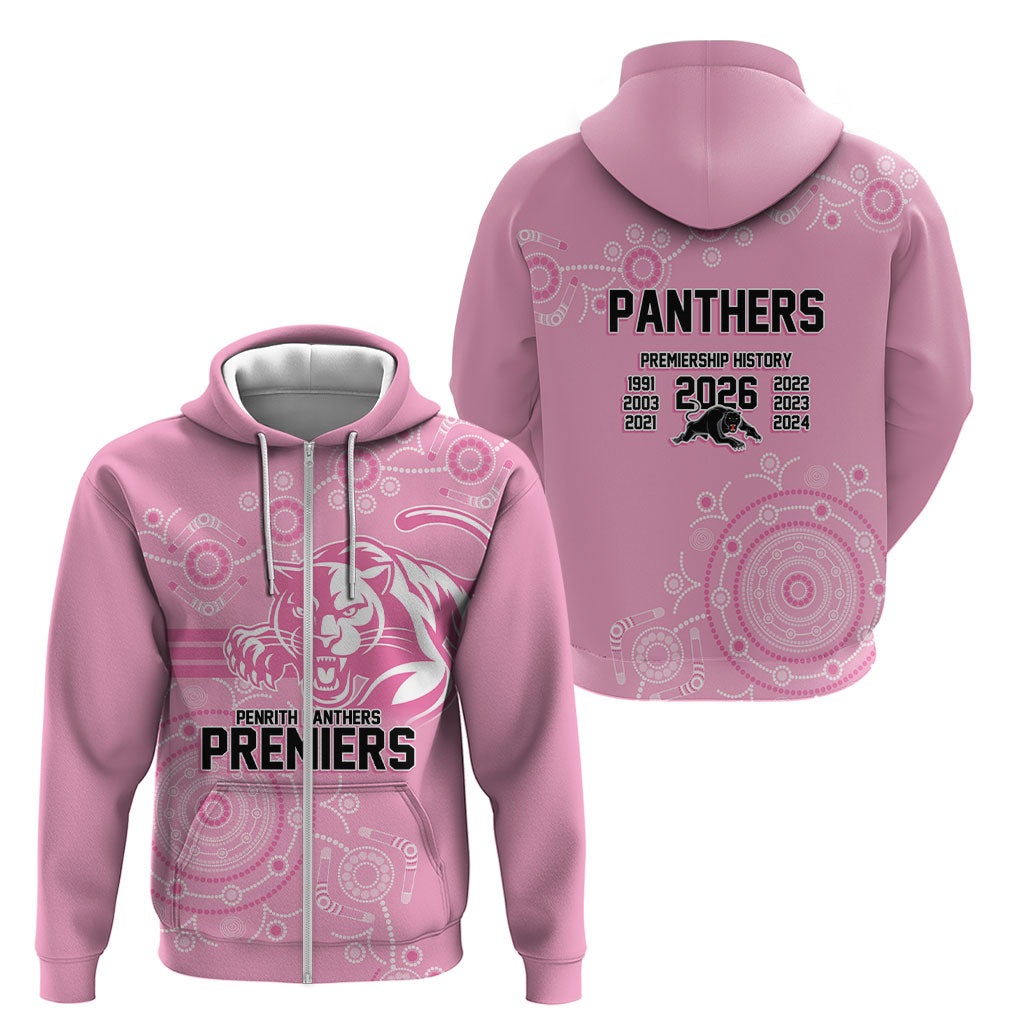 Penrith Premiers 2026 Zip Hoodie Panthers Seven-Time Premiership Pink