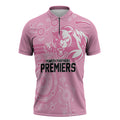 Penrith Premiers 2026 Zipper Polo Shirt Panthers Seven-Time Premiership Pink