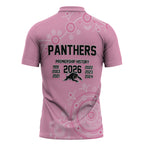 Penrith Premiers 2026 Zipper Polo Shirt Panthers Seven-Time Premiership Pink