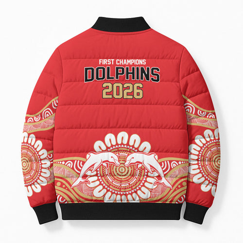 Dolphins First Champions 2026 Bomber Puffer Jacket First Flag Championship